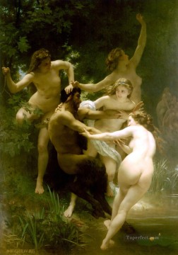 Nymphes et satyre William Adolphe Bouguereau nude Oil Paintings